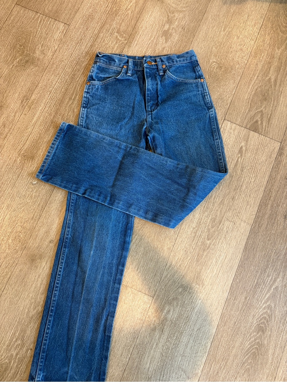 Wrangler Blue Denim Jeans with Silver Rivet Detail